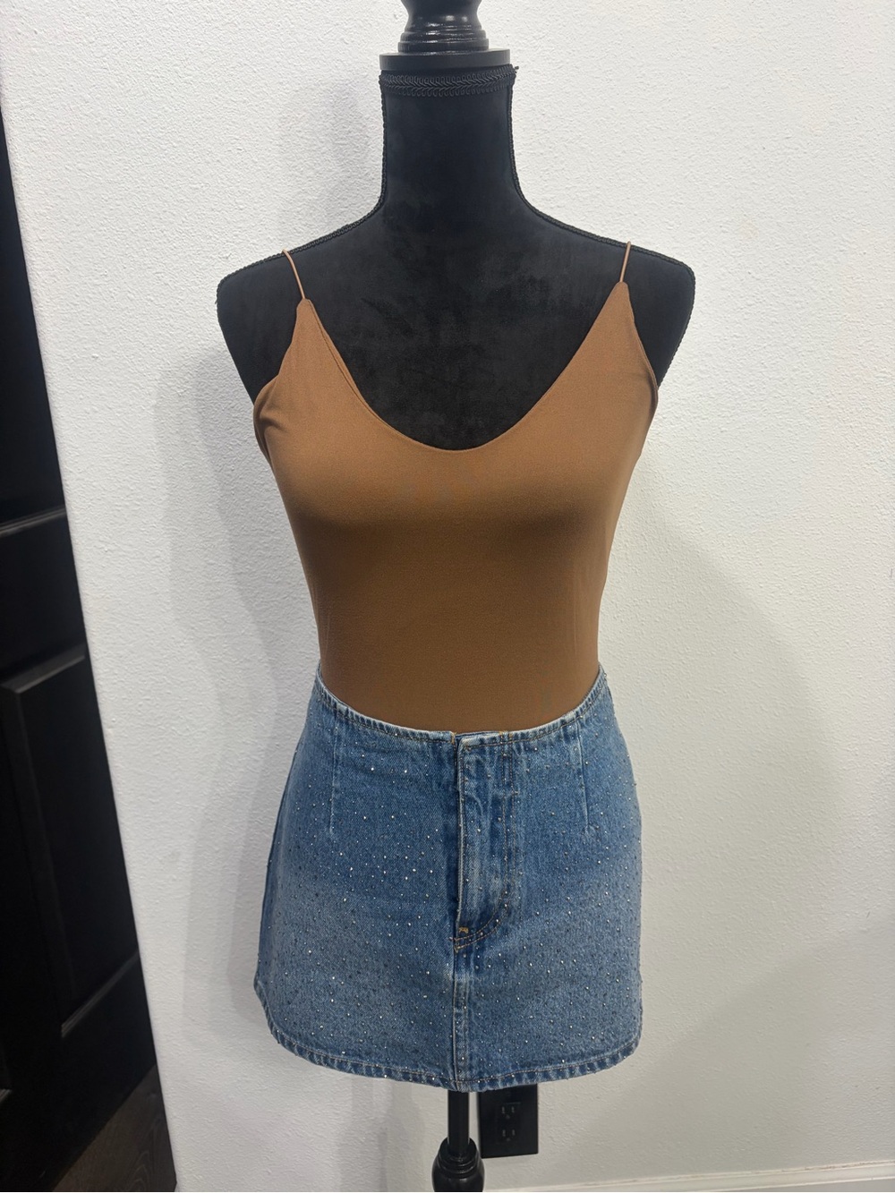 Brown Spaghetti Strap bodysuit